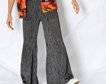 Vintage 90s Armani Jeans Linen Baggy Parachute Striped Pants Metal