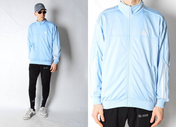 light blue adidas track top