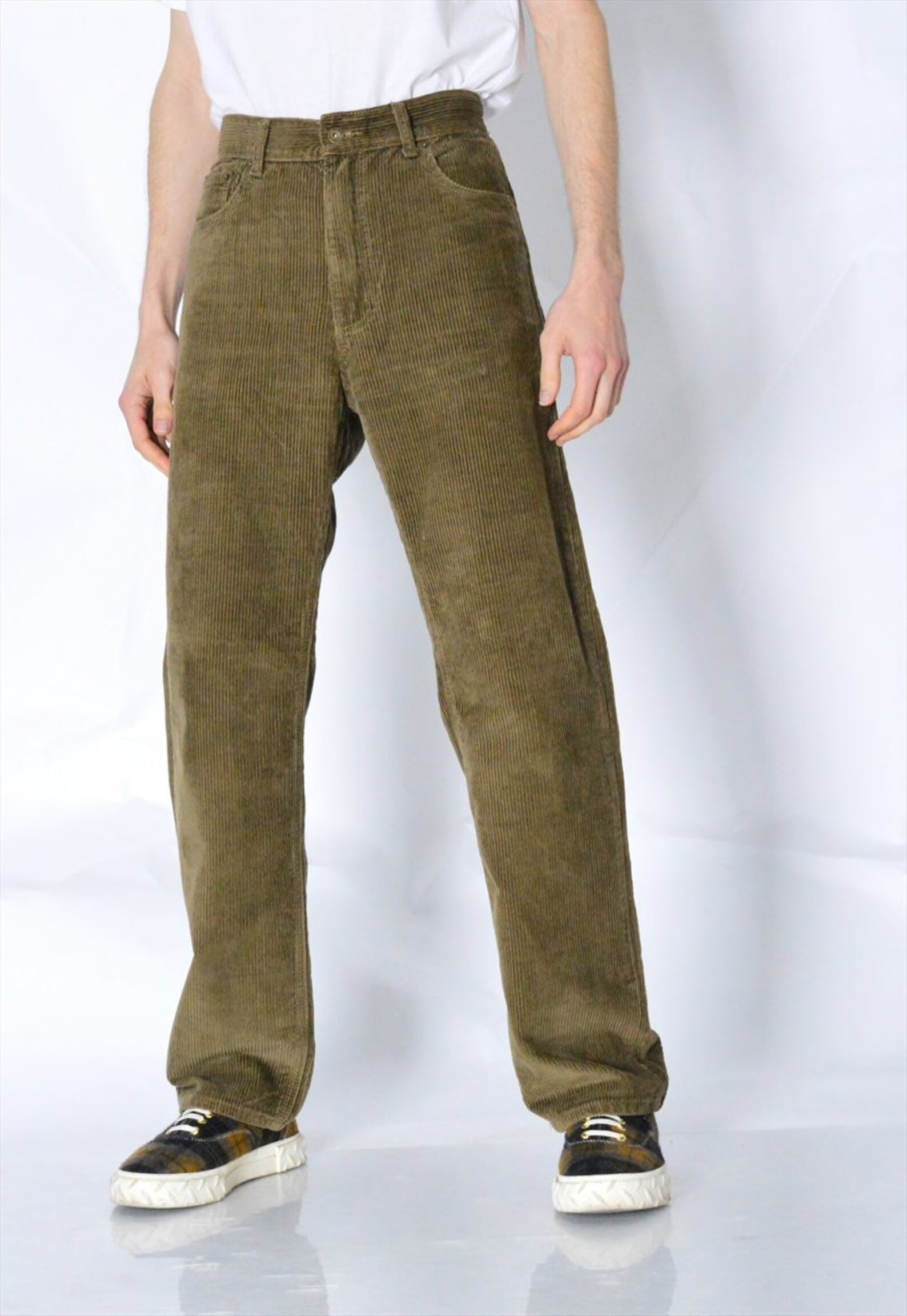 Y2K Khaki Brown Grunge Corduroy Pants Waist Size 32in | Etsy