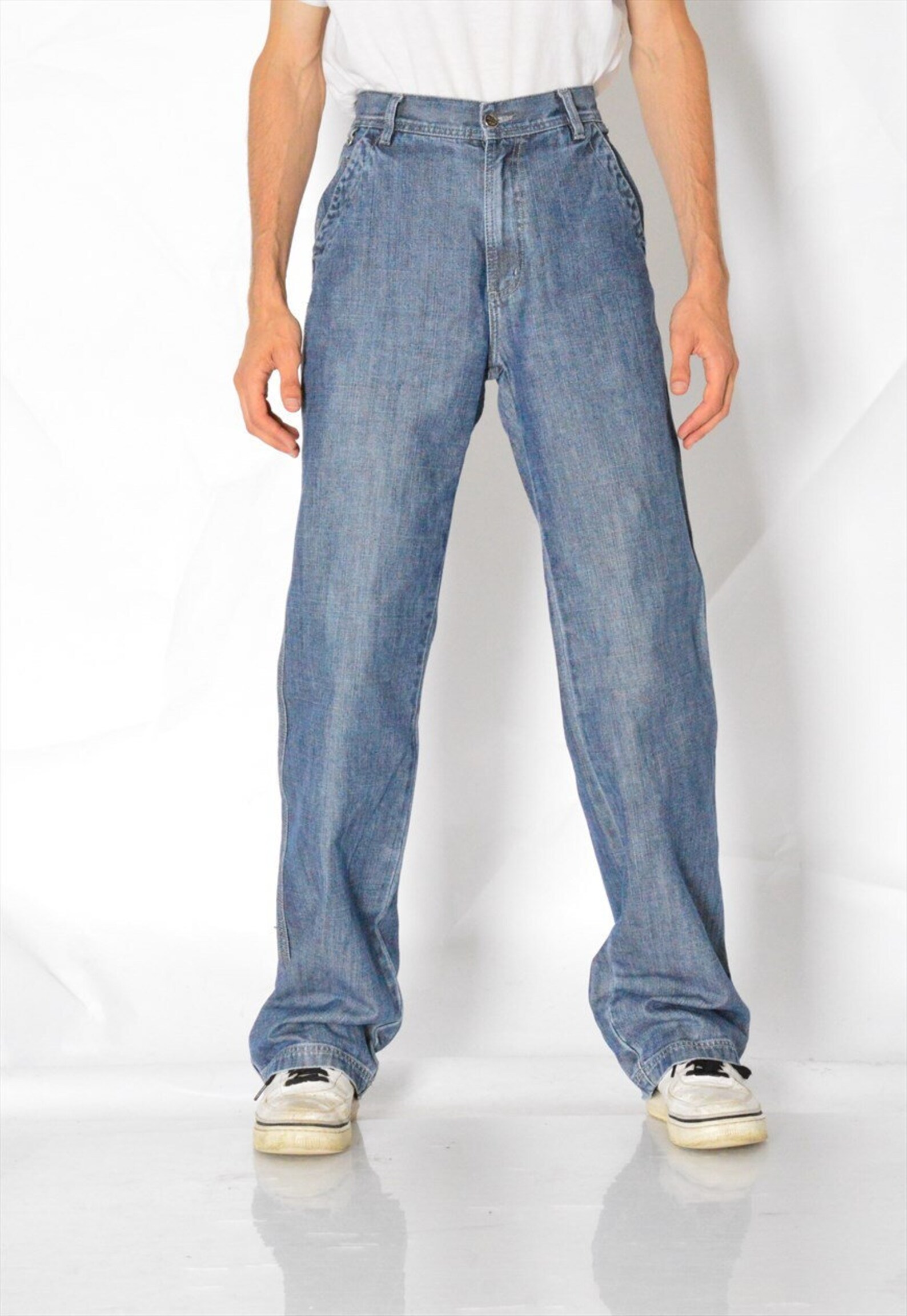 Vintage 90s Blue Grunge Jeans Mens Denim Pants Waist Size 30 Etsy