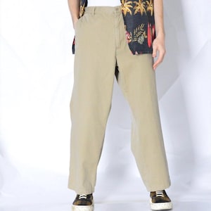 Y2K Beige Dockers Pants Mens Minimalist Trousers Waist Size 37 In XL
