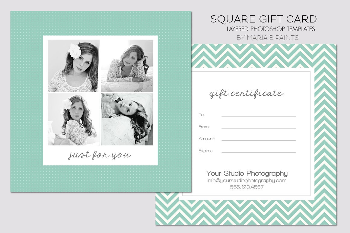Square Gift Certificate Template 5x5 Photography Template Etsy