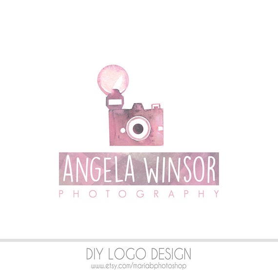 Watercolor Diy Logo Pastel Photography Watermark Painted Etsy