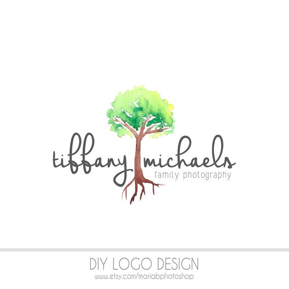 Baum Logo Aquarell Diy Business Logo Pastell Fotografie Etsy