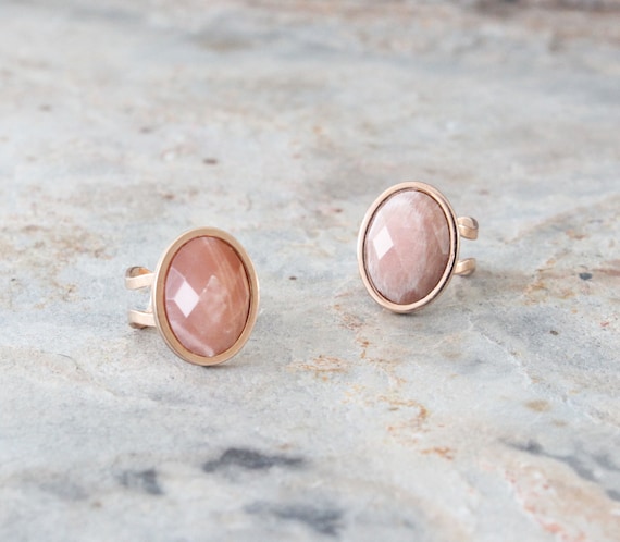 Ring Sonnenstein Edelstahl rosegold Ring offen Statement Ring