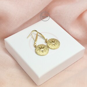 Hanging earrings star gold stainless steel image 3