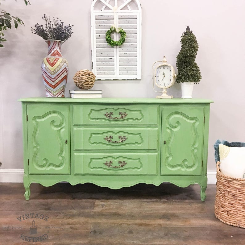 Sale Green Painted Buffet Sideboard Etsy