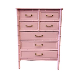 Henry Link Faux Bamboo Tallboy Chest image 1