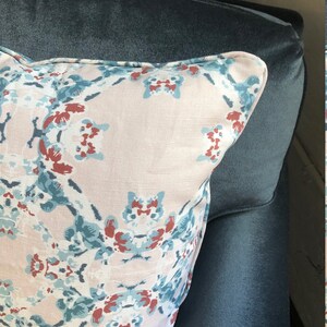Blush Pink Floral Pillow Cover image 6