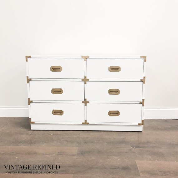 Available White Lacquer Bernhardt Campaign Dresser Etsy