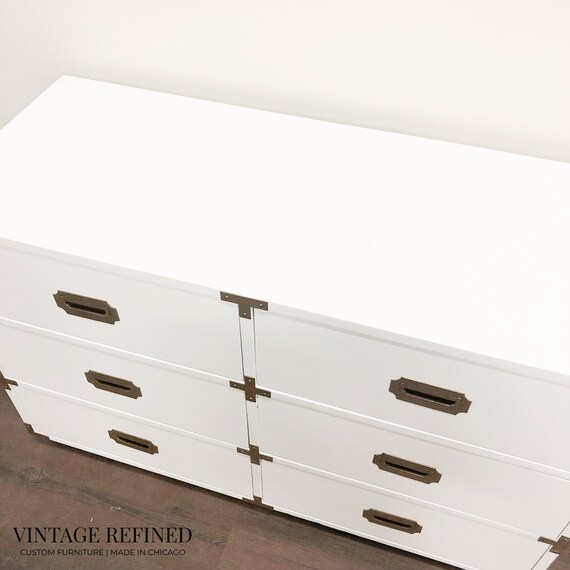 Available White Lacquer Bernhardt Campaign Dresser Etsy