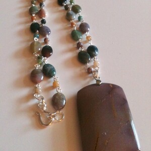 fancy jasper necklace with a purple stone pendant image 2