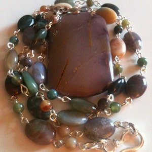 fancy jasper necklace with a purple stone pendant image 4