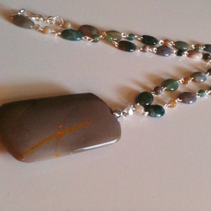 fancy jasper necklace with a purple stone pendant image 3