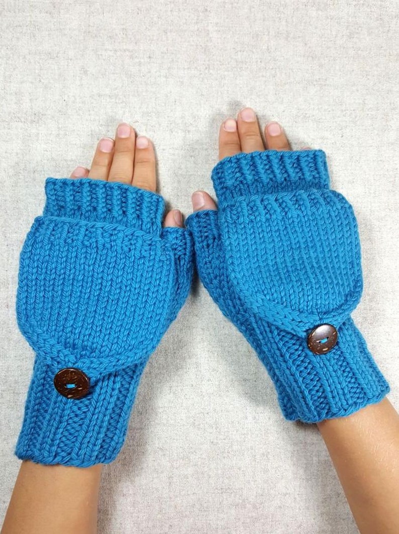 Convertible Mittens with flap knit gloves for kids woo Etsy