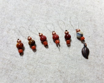 Stitch marker brown mookaite,