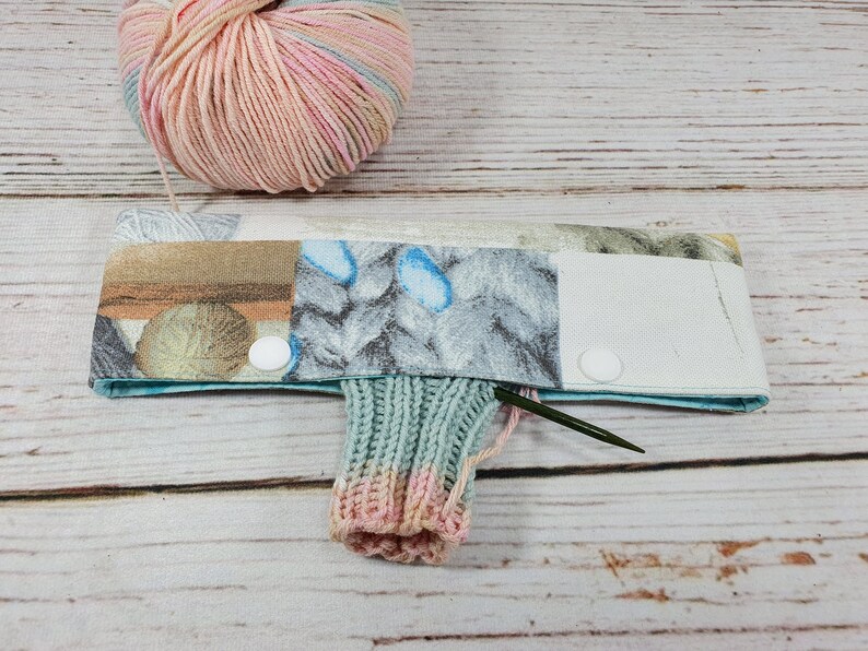 Sock Project Bag with knitting motive two sizes, needle cozy optional Nadelgarage 20 cm/8"