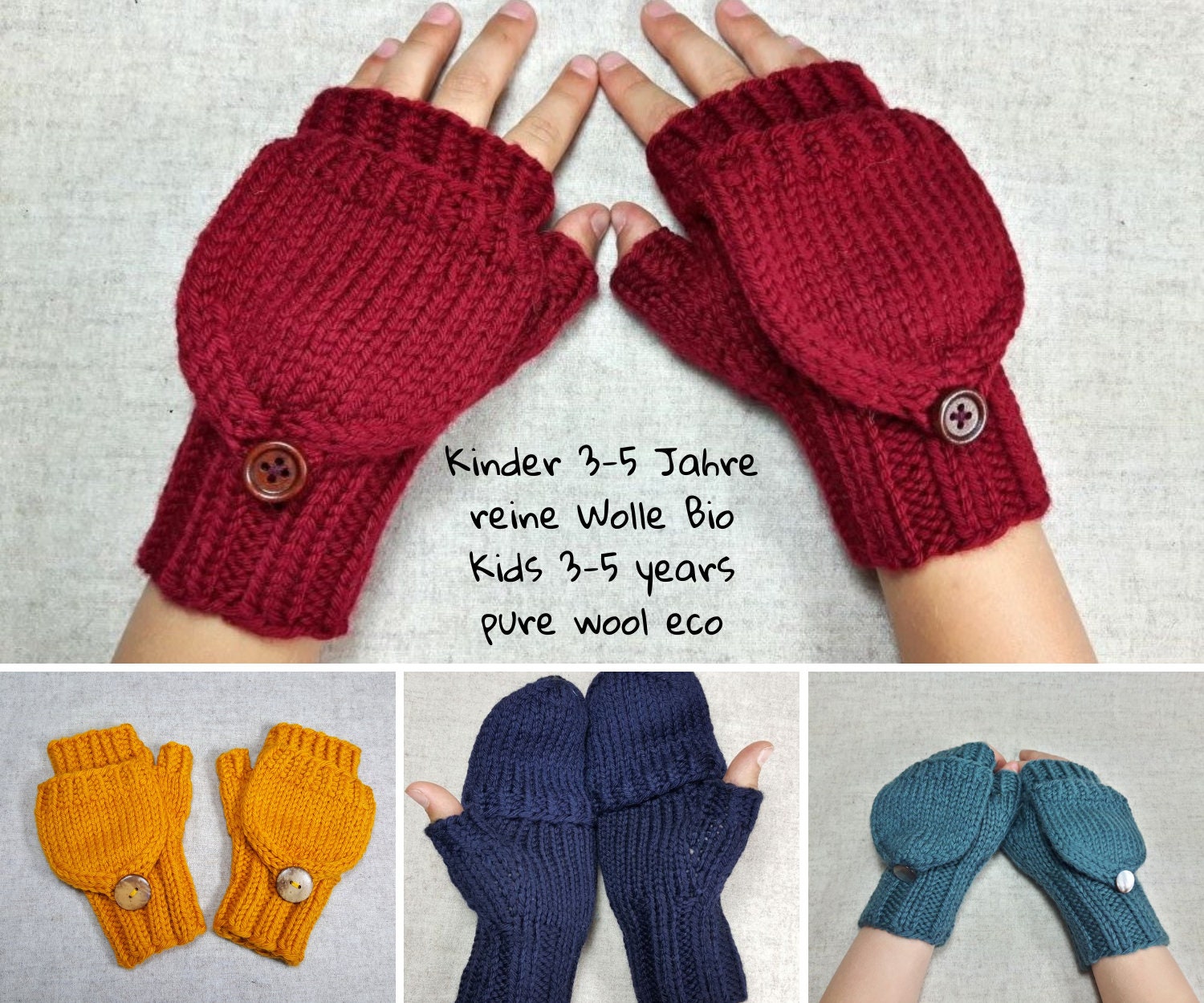 Custom Ragg Wool Fingerless Glove & Elastic Wrist