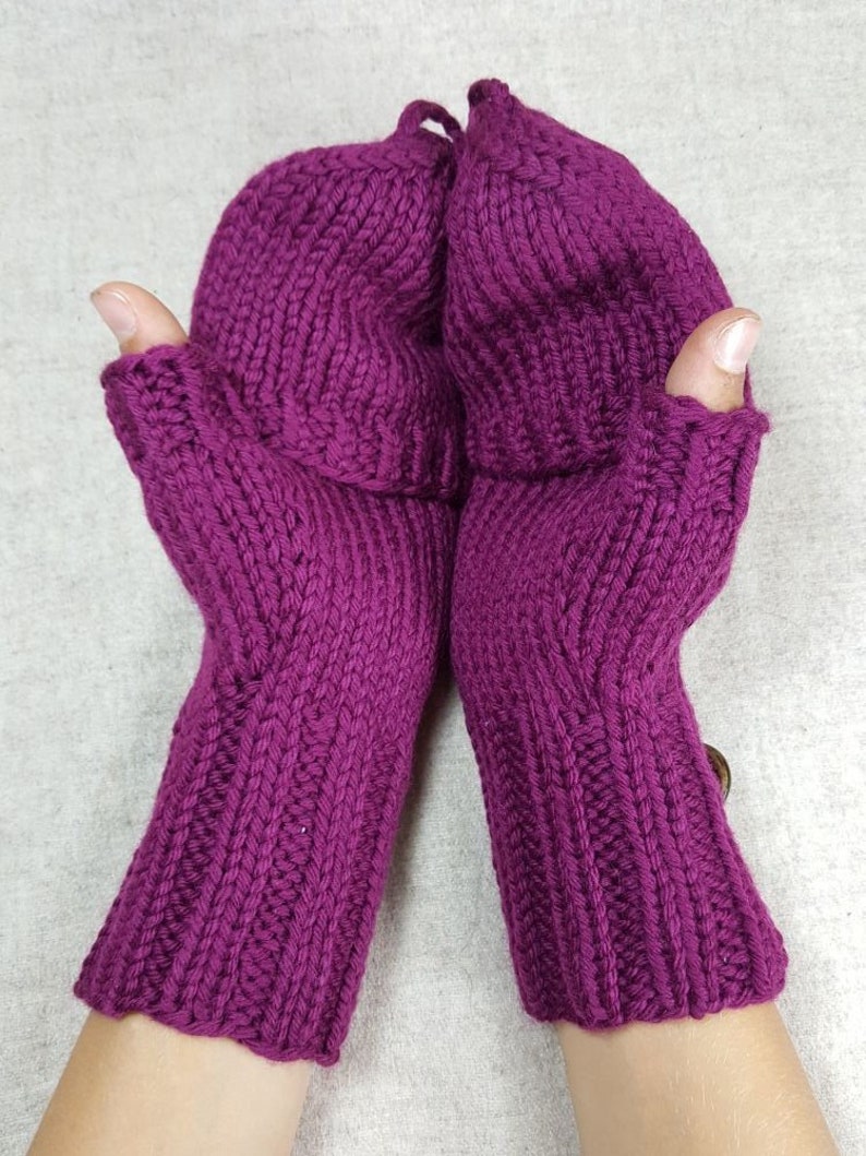 Convertible Mittens with flap knit gloves for kids woo Etsy