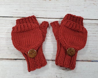 Convertible Winter Gloves for toddlers, organic wool merino many colors available