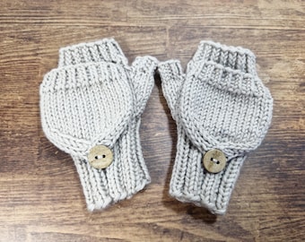 Convertible Winter Gloves for toddlers, organic wool merino many colors available