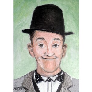 ORIGINEEL CLOWNSCHILDERIJ, miniatuurportret, kleine kunst, 2,5 x 3,5 inch, acryl, Artist Trading Card, verzamelobject, circus, cadeau