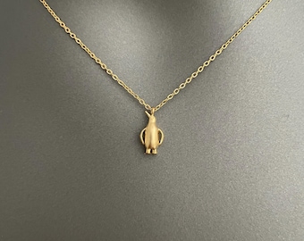 Pinguïnketting – goud-/verzilverde hanger | Dierensieraden | Minimalistische pinguïn bedelketting | Cadeau voor natuurliefhebbers