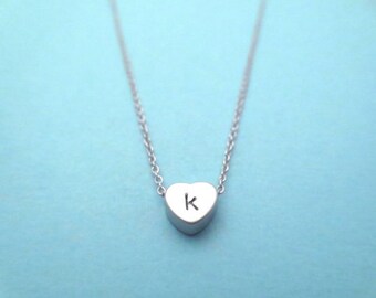 Personalized, Letter, Initial, Tiny, Lovely, Heart, Gold, Silver, Necklace, Birthday, Lovers, Friendship, Mom, Sister, Gift, Jewelry