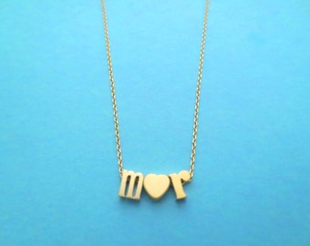 Personalized necklace Lower case necklace Initial+Heart+Initial necklace Handmade jewelry Custom jewelry Initial necklace Gift for her