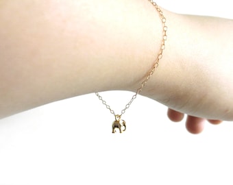 Armband babyolifant, goudgevulde schakelarmband, sterlingzilveren schakelarmband, dierencadeau, dierensieraden, sierlijk cadeau, leuk cadeau