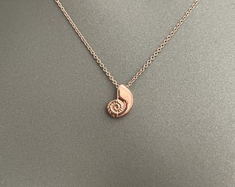 Mermaid Voice Necklace – Gold, Silver, or Rose Gold Plated | Nautilus Shell Pendant | Ocean-Inspired Minimalist Jewelry | Gift for Her
