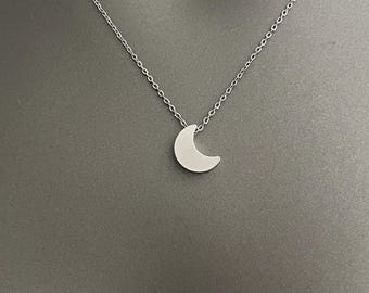 Crescent moon necklace, Rose gold necklace, Half moon necklace, Crescent necklace, Christmas present, Mother in law present, Wife present