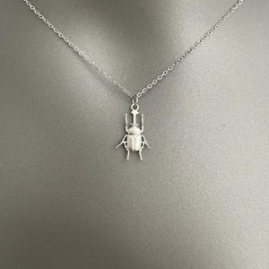 Beetle Pendant Necklace – Gold or Silver Plated | Dainty Insect Jewelry | Unique Nature-Inspired Gift for Her or Him