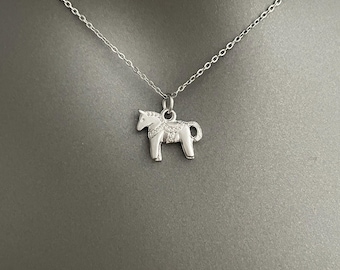 Paardenketting – goud-/verzilverde hanger | Paardensportsieraden | Minimalistische pony-bedelketting | Cadeau voor paardenliefhebbers