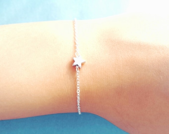 Tiny star bracelet, Gold/ Silver bracelet, Adjustable bracelet, Minimal gift, Dainty gift, Gift for her, Gift for birthday, Gift for mom