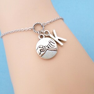 Joyería personalizada, Pulsera inicial, Tobillera inicial, Pulsera de promesa Pinky, Tobillera de promesa, Regalo para novia, Regalo para ella