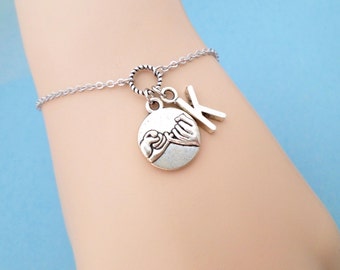Personalized jewelry, Initial bracelet, Initial anklet, Pinky promise bracelet, Promise anklet, Gift for girlfriend, Gift for her