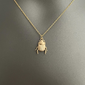 Scarab Beetle Necklace – Symbolic Insect Pendant in Gold or Silver | Boho Nature-Inspired Jewelry | Good Luck Talisman for Her