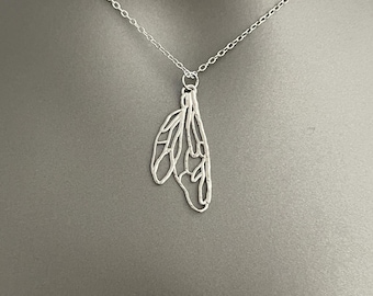 Cicada Wing Necklace – Nature-Inspired Jewelry | Delicate Insect Pendant | Minimalist Charm | Gold or Silver Plated | Gift for Her