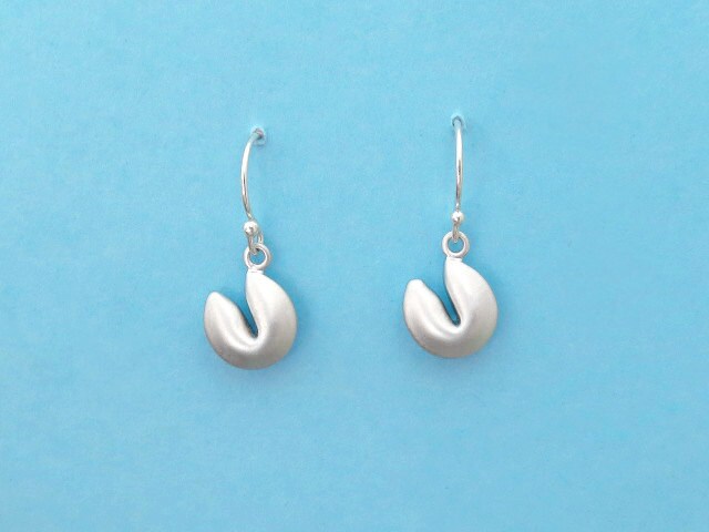 Fortune cookie earrings, Gold filled/ Sterling silver hook earrings, Good luck gift, Christmas gift, Women's gift, Covid19 overcome gift
