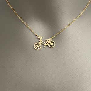 Fahrrad-Anhänger-Halskette - Edelstahl in Gold oder Silber | Minimalistischer Fahrradschmuck | Geschenk für Radfahrer, Ihn oder Sie