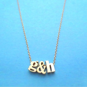 Personalized initial necklace, Initial & Initial necklace, Lower case necklace, Best friend gift, Boyfriend gift, Girlfriend gift image 1
