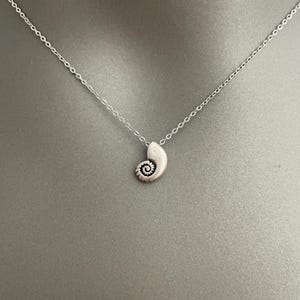 Ariel Necklace – Antique Silver-Plated Nautilus Shell Pendant | Ocean-Inspired Jewelry | Delicate Gift | Mermaidcore Minimalist Necklace