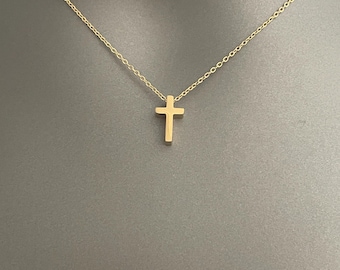 Minimalistische kruisketting – goud-, zilver- of rosévergulde hanger | Eenvoudige sierlijke geloofssieraden | Christelijk cadeau voor haar of hem