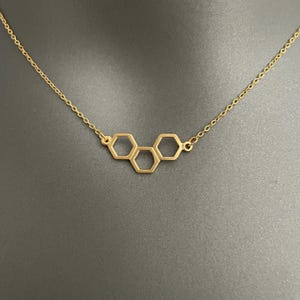 Honeycomb Necklace – Minimalist Bee Hive Pendant | Gold / Silver Plated Geometric Necklace | Nature Inspired Jewelry Gift for Her