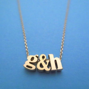 Personalized initial necklace, Initial & Initial necklace, Lower case necklace, Best friend gift, Boyfriend gift, Girlfriend gift image 3