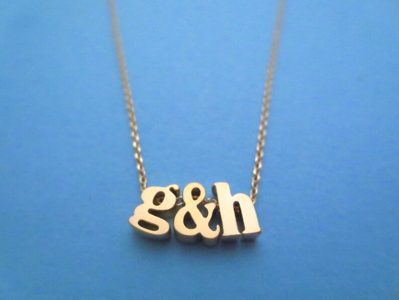 Personalized initial necklace, Initial & Initial necklace, Lower case necklace, Best friend gift, Boyfriend gift, Girlfriend gift image 3