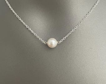 Pearl Necklace – Elegant Gold, Silver, or White Gold Plated Chain | Swarovski or Freshwater Pearl Pendant | Classic Gift for Her