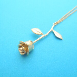 Rose, Flower, Gold, Necklace, Modern, Flower, Necklace, Birthday, Friendship, Mom, Sister, Gift, Jewelry