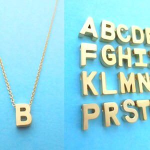 Personalizado, Letra mayúscula, Inicial, Cadena llena de oro, Collar, Mayúsculas, Inicial, Cumpleaños, Amistad, Amantes, Regalo, Joyería